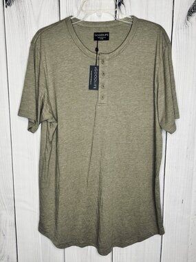 Goodlife Scallop Short Sleeve Henley Size XL Timber Green NWT USA